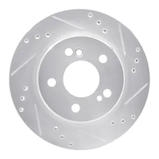 R1 Concepts EDZ-63025R Brake Rotor Drilled and Slotted Silver